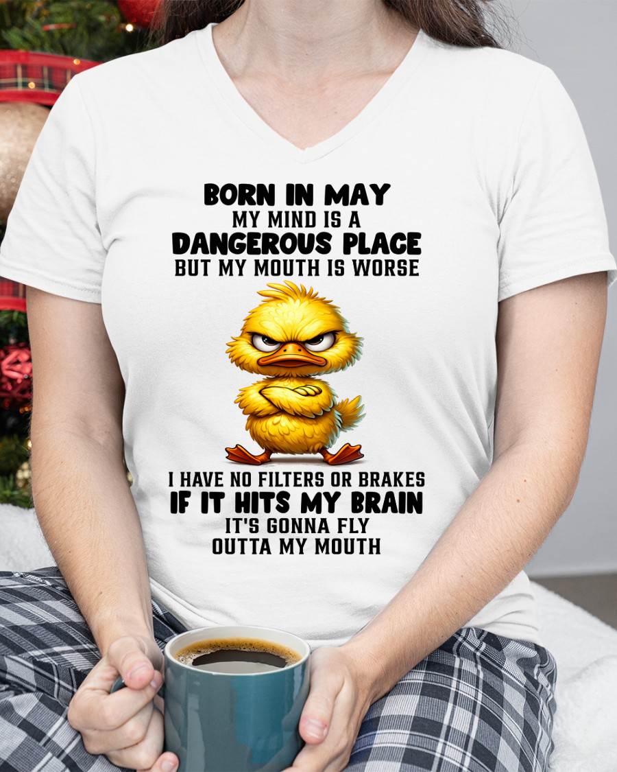 MAY SHIRT MY MOUTH IS A DANGEROUS PLACE - SNOW05 (SKU2605-61-05)