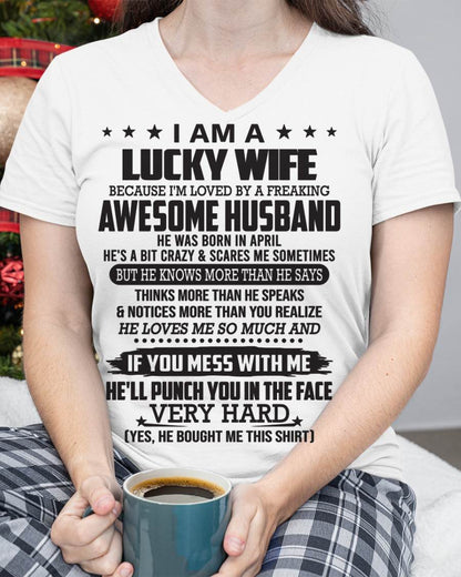 APRIL, I’M LOVED BY A FREAKING AWESOME HUSBAND - SNOW MALE04 (SKU26T-01142-04)