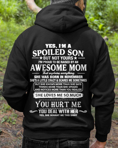 NOVEMBER SHIRT, I'M PROUD TO BE RAISED BY AN AWESOME MOM - GIFT T SHIRT FROM MOM TO SON - SNOW11 (SKU2605-20-11)