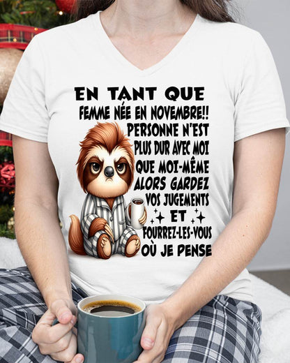 NOVEMBRE SHIRT EN TANT QUE FEMME NÉE EN NOVEMBRE - SNOW11 (SKU2605-205-11)