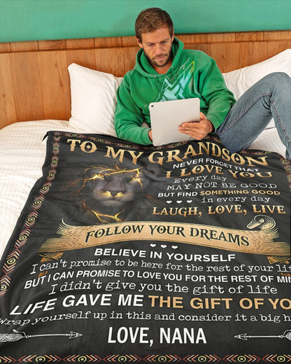 Special Gift For Your Grandson Blanket - From NANA (SKU-CHAU-B08)