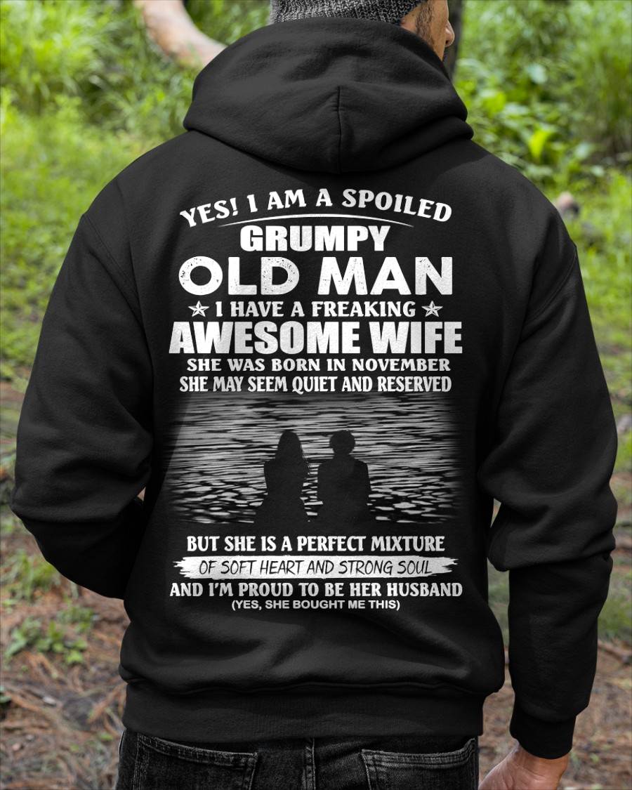 NOVEMBER, I HAVE A FREAKING AWESOME WIFE – Gift T Shirt From Wife For Husband – SNOW MALE11 (SKU2602-24-11)