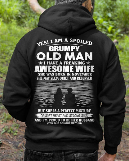 NOVEMBER, I HAVE A FREAKING AWESOME WIFE – Gift T Shirt From Wife For Husband – SNOW MALE11 (SKU2602-24-11)