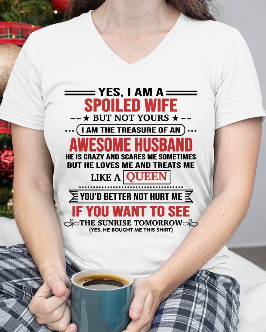 I AM THE TREASURE OF AN AWESOME HUSBAND – Gift T Shirt From Husband For Wife – SNOW FEMALE00 (SKU2602-05-00)