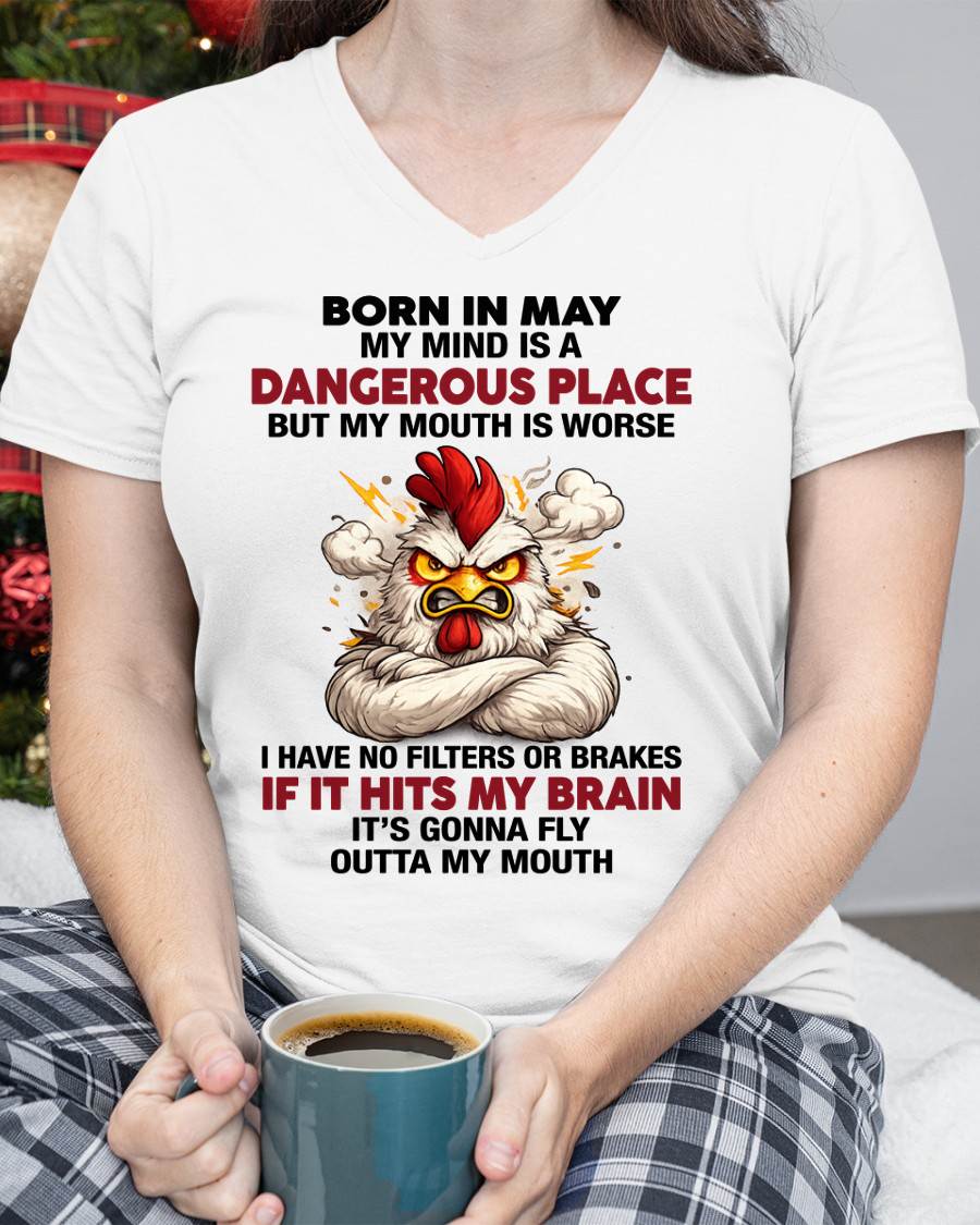 MAY SHIRT, MY MIND IS A DANGEROUS PLACE - SNOW05 (SKU2605-114-05)