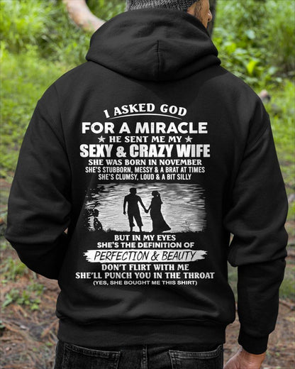 NOVEMBER, SHE’S THE DEFINITION OF PERFECTION & BEAUTY - GIFT SHIRT FROM WIFE - SNOW11 (SKU2606-340-11)