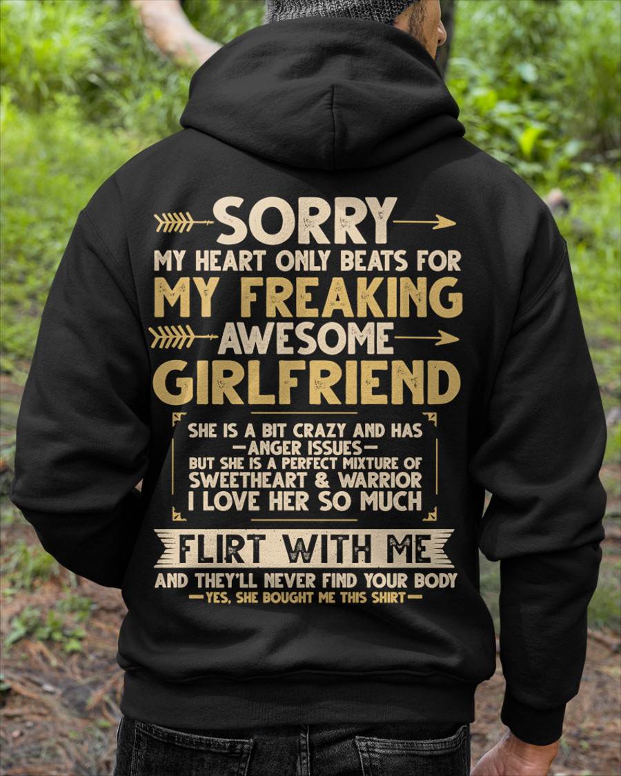 SORRY MY HEART ONLY BEATS FOR MY GIRLFRIEND – GIFT T SHIRT FROM WIFE FOR HUSBAND – SNOW MALE00 (SKU2602-23-00)