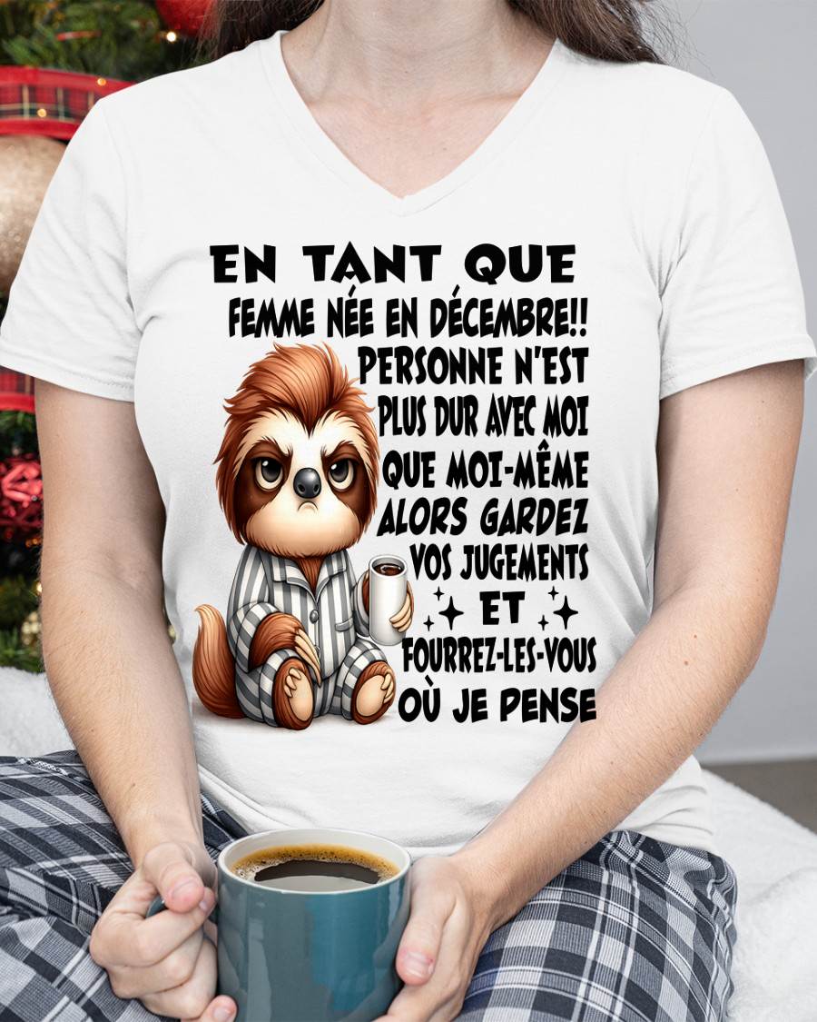 DÉCEMBRE SHIRT EN TANT QUE FEMME NÉE EN DÉCEMBRE - SNOW12 (SKU2605-205-12)