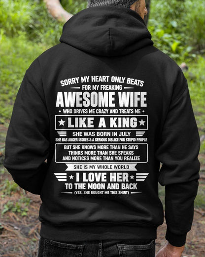 JULY, MY WIFE TREATS ME LIKE A KING-SHIRT FROM WIFE TO HUSBAND-SNOW07 (SKU2608-626-07)