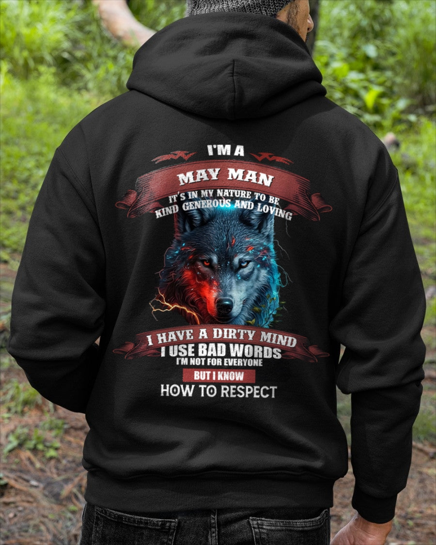MAY - KNOW HOW TO RESPECT - BIRTHDAY T-SHIRT FOR MEN - snow05 / male (SKU12-162-05)