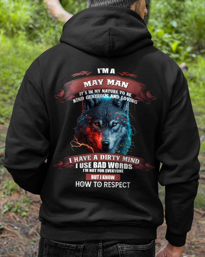MAY - KNOW HOW TO RESPECT - BIRTHDAY T-SHIRT FOR MEN - snow05 / male (SKU12-162-05)