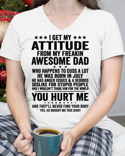 JULY, I WOULDN'T TRADE HIM FOR THE WORLD - GIFT T SHIRT FROM DAD FOR DAUGHTER - SNOW07 (SKU2604-69-07)