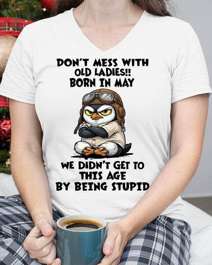 JUNE SHIRT, DON'T MESS WITH OLD LADIES - SNOW06 (SKU2604-198-06)