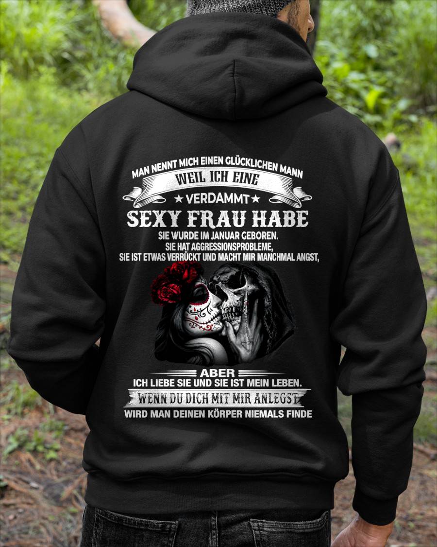 JANUAR, MAN NENNT MICH EINEN GLÜCKLICHEN MANN - GIFT T SHIRT FROM WIFE TO HUSBAND - SNOW01 (SKU2606-294-01)