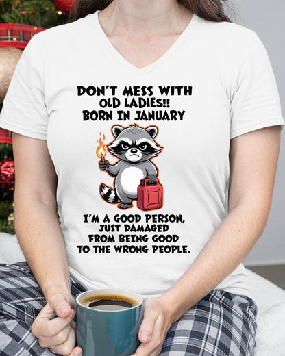 JANUARY SHIRT, DAMAGED FROM BEING GOOD TO THE WRONG PEOPLE - SNOW01 (SKU2604-282-01)