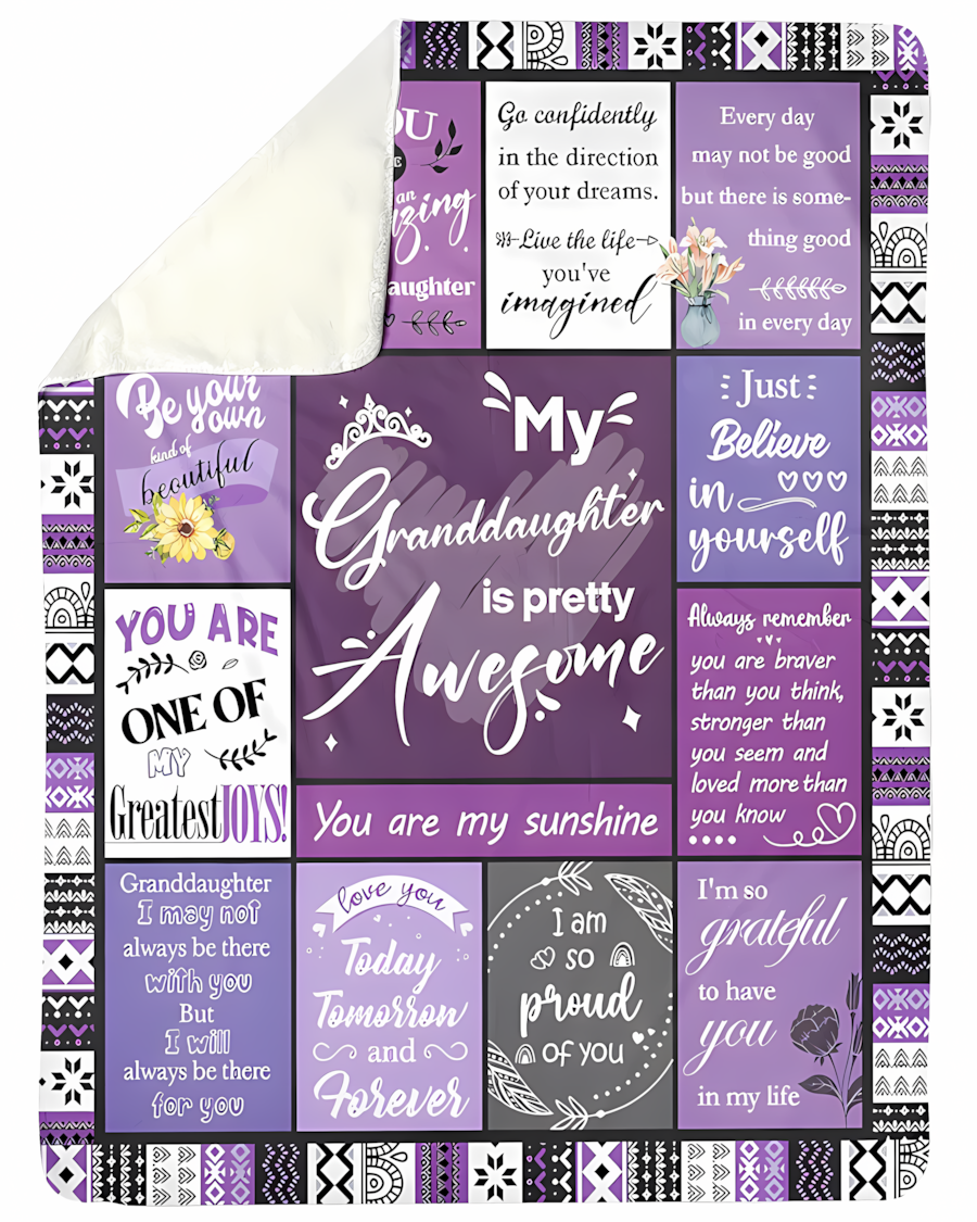 Special Gift For Your Granddaugher Blanket - From Grandma (SKUB11-BLK-03)