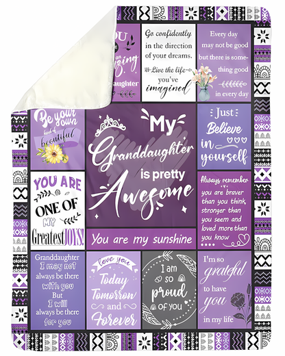 Special Gift For Your Granddaugher Blanket - From Grandma (SKUB11-BLK-03)