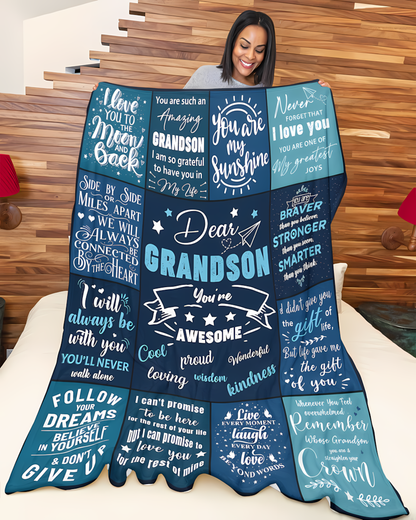 Special Gift For Your Grandson Blanket - From Grandma (SKU2607-228)
