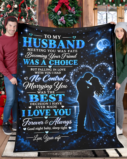 BLANKET FOR HUSBAND – COMFORT & WARMTH GIFT FROM WIFE- SNOW00 (SKU2609-190)