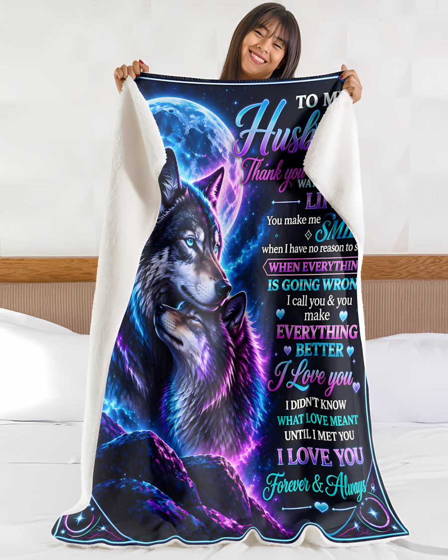 BLANKET FOR HUSBAND – COMFORT & WARMTH GIFT FROM WIFE- SNOW00 (SKU2609-178)