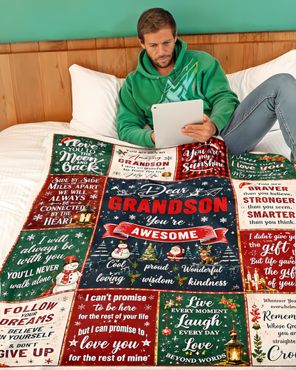 Special Gift For Your Grandson Blanket - From Grandma (SKU2607-231)