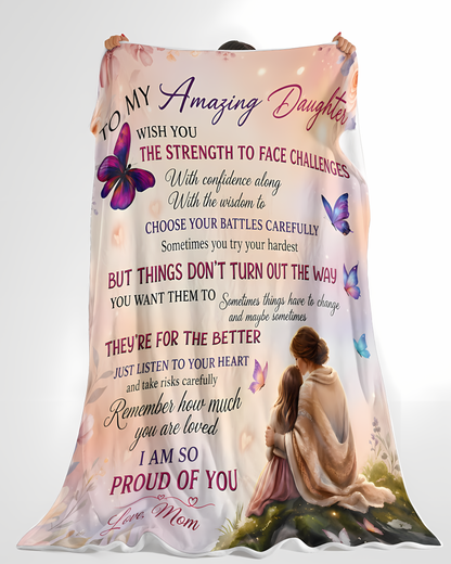 Special Gift For Your Daughter Blanket - From Mom (SKU2605-444)