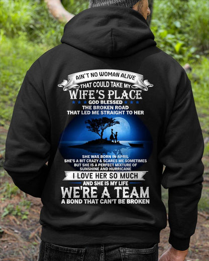 APRIL, WE’RE A BOND THAT CAN’T BE BROKEN – GIFT T SHIRT FROM WIFE – SNOW04 (SKU2602-169-04)