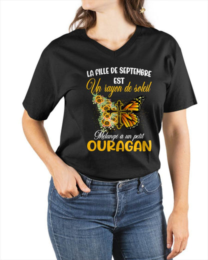 SEPTEMBRE SHIRT Un rayon de soleil Mélangé à un petit OURAGAN - SNOW09 (SKU2603-153-09)