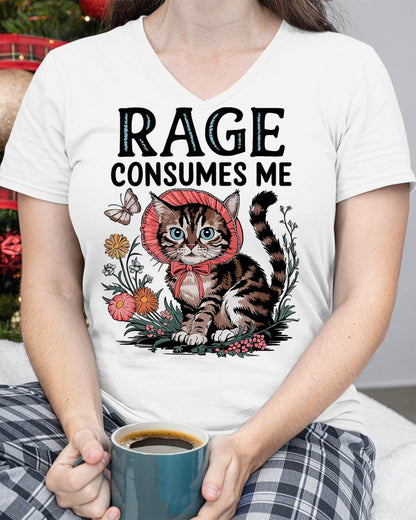 Rage Consumes Me Funny Cat Meme T-Shirt