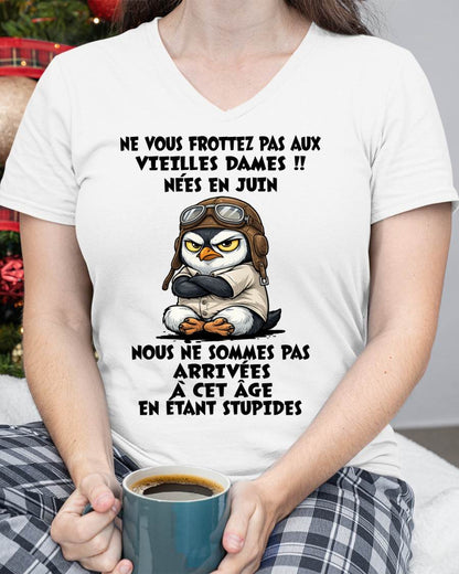 JUIN SHIRT NE VOUS FROTTEZ PAS AUX VIEILLES DAMES - SNOW06 (SKU2605-132-06)