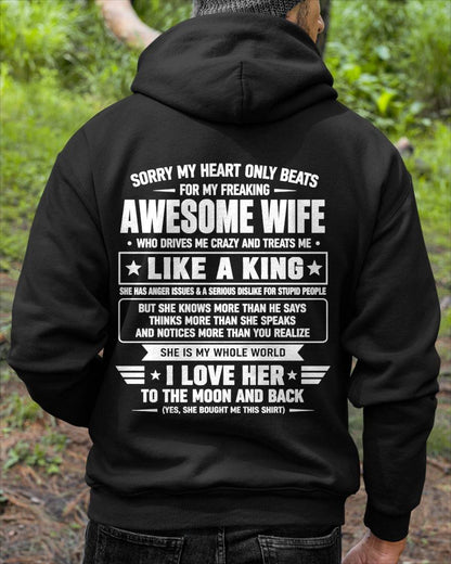 MY WIFE TREATS ME LIKE A KING-SHIRT FROM WIFE TO HUSBAND-SNOW00 (SKU2608-626-00)