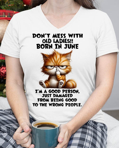 JUNE SHIRT, DONT MESS WITH OLD LADIES - SNOW06 (SKU2603-198-06)