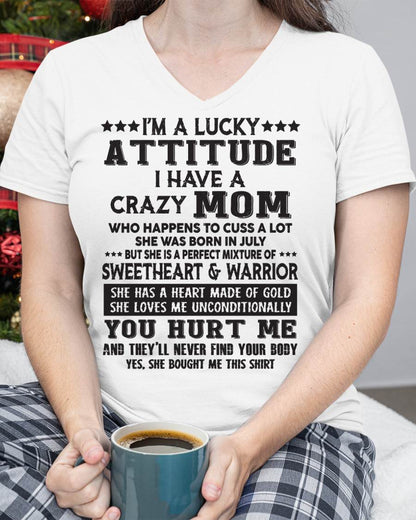 JULY, SHE HAS A HEART MADE OF GOLD - GIFT T SHIRT FROM MOM FOR DAUGHTER - SNOW07 (SKU2603-168-07)