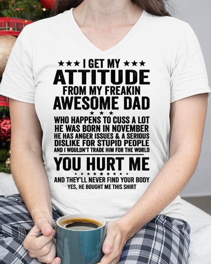 NOVEMBER, I WOULDN'T TRADE HIM FOR THE WORLD - GIFT T SHIRT FROM DAD FOR DAUGHTER - SNOW11 (SKU2604-69-11)