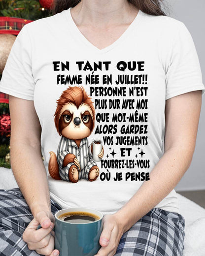 JUILLET SHIRT EN TANT QUE FEMME NÉE EN JUILLET - SNOW07 (SKU2605-205-07)
