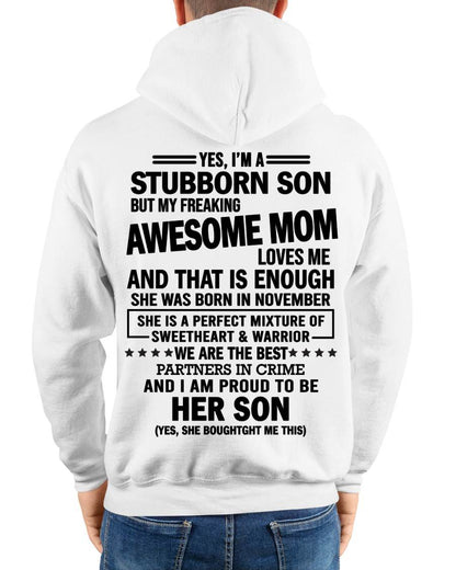 NOVEMBER, WE ARE THE BEST PARTNERS IN CRIME - GIFT SHIRT FROM MOM TO SON - SNOW11 (SKU2603-189-11)