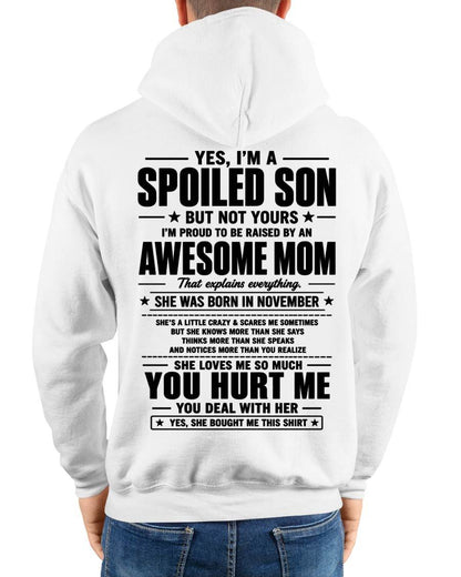 NOVEMBER SHIRT, I'M PROUD TO BE RAISED BY AN AWESOME MOM - GIFT T SHIRT FROM MOM TO SON - SNOW11 (SKU2605-19-11)