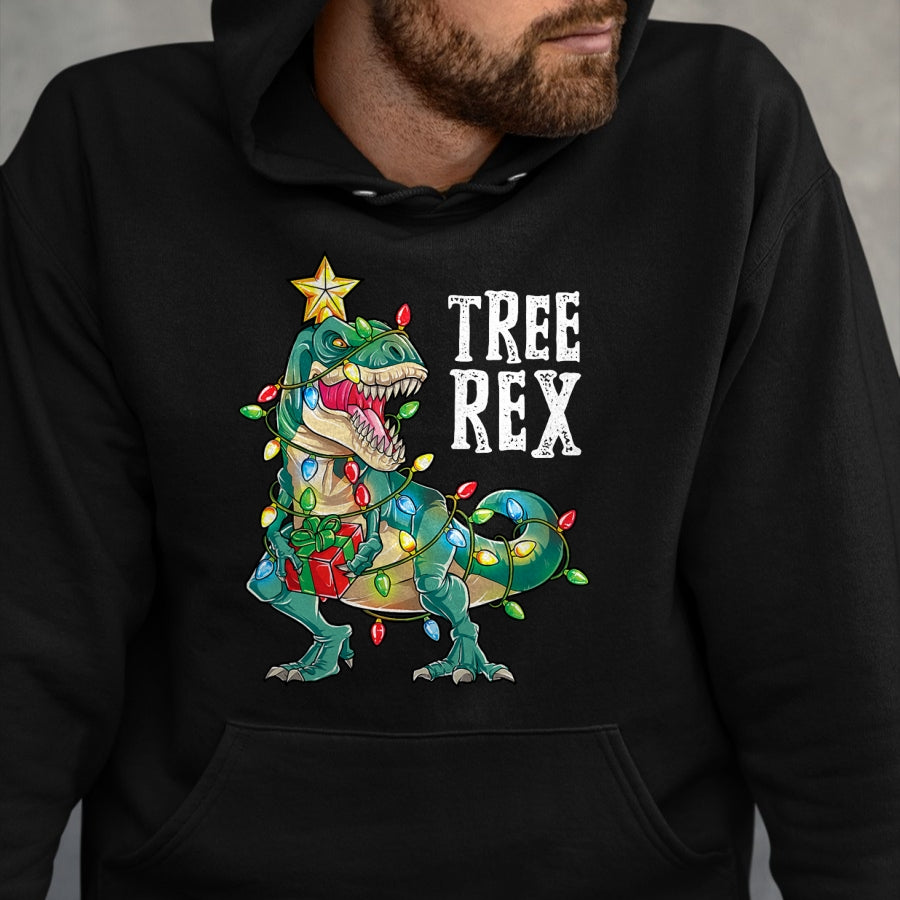 Most Wonderful Christmas Co Dinosaur Christmas Tree Rex Pajamas Men Boys Xmas Lights T-Shirt - Christmas Unisex T-Shirt/Hoodie/Sweatshirt - SNOW00