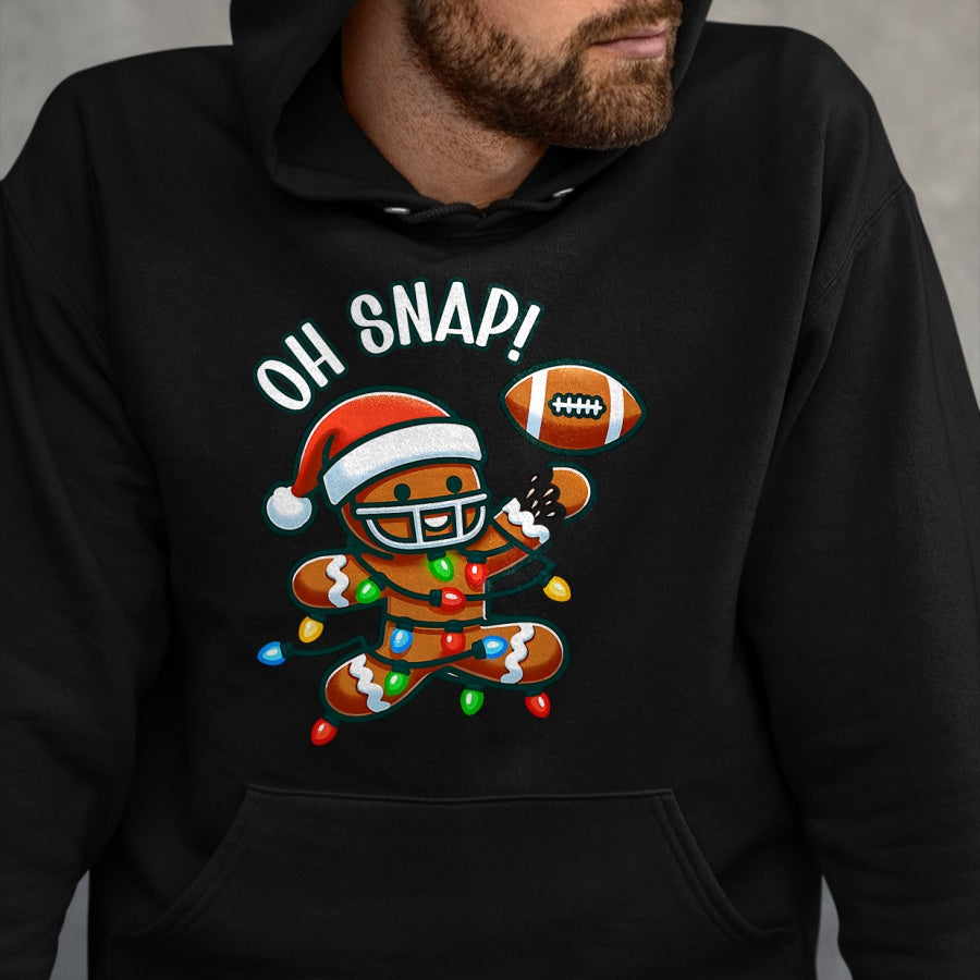 Funny Gingerbread Man Pajamas & PJs Xmas Holiday Oh Snap Gingerbreadman Christmas Football T-Shirt - Christmas Unisex T-Shirt/Hoodie/Sweatshirt - SNOW00