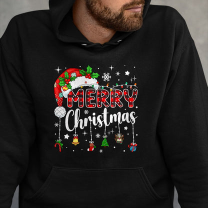 Merry Christmas Red Santa Hat Reindeer Xmas Matching Family T-Shirt - Christmas Unisex T-Shirt/Hoodie/Sweatshirt - SNOW00