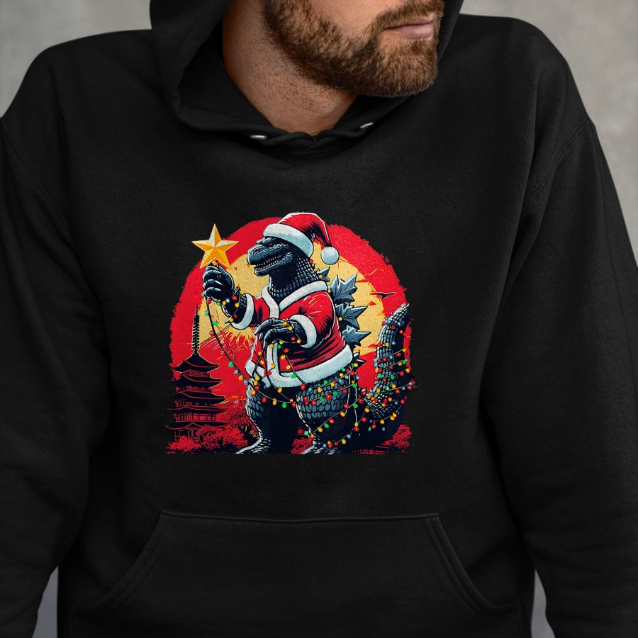 Xmas Christmas Santazilla Funny Holiday Monster Dinosaur T-Shirt - Christmas Unisex T-Shirt/Hoodie/Sweatshirt - SNOW00