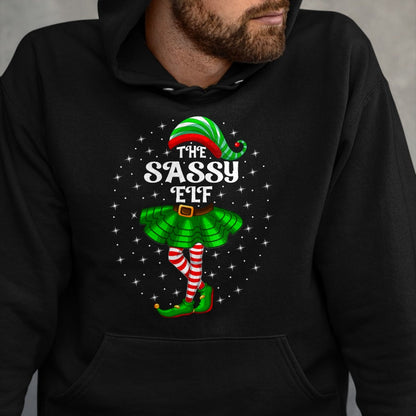 Xmas Family Matching Women Girls Mom The Sassy Elf Christmas T-Shirt - Christmas Unisex T-Shirt/Hoodie/Sweatshirt - SNOW00