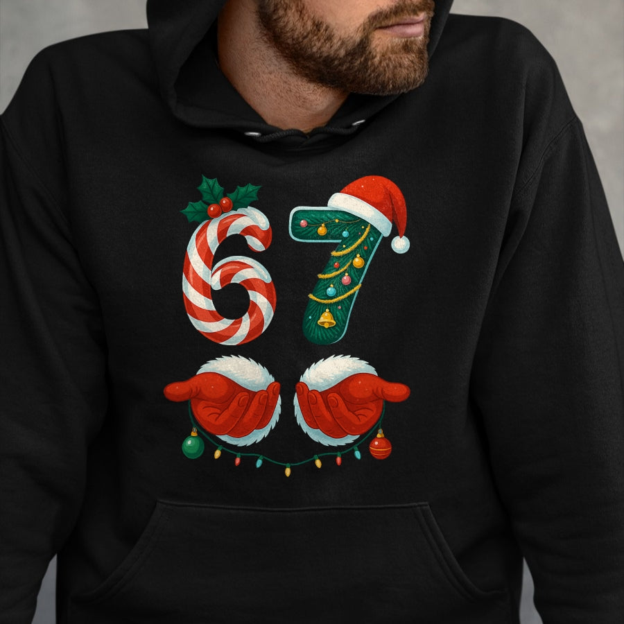 67 Christmas 6 7 Meme Pajamas Holiday Gen Alpha Slang T-Shirt - Christmas Unisex T-Shirt/Hoodie/Sweatshirt - SNOW00