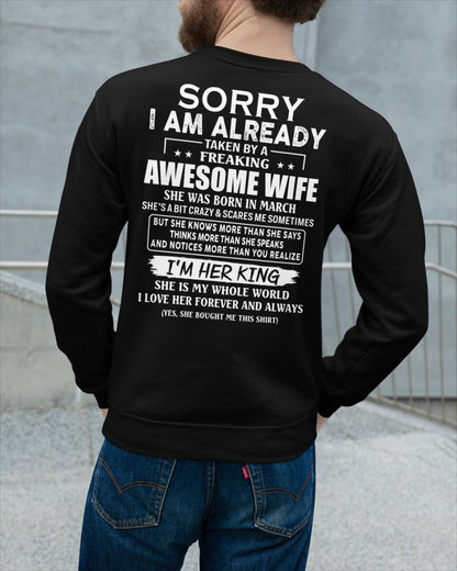 Awesome wife March - Perfect gift for your husband - SNOW03 (SKU68-79-03)