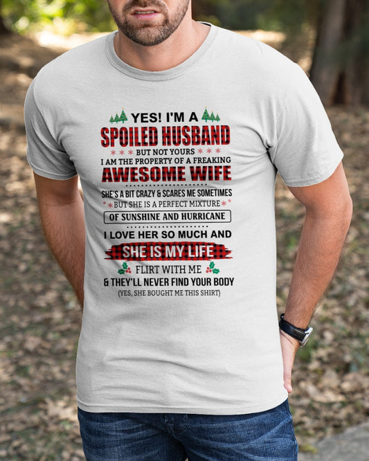 SPOILED HUSBAND OF AWESOME WIFE - PERFECT CHRISTMAS GIFT FROM WIFE - SNOW00