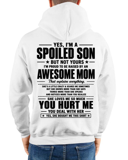 I'M PROUD TO BE RAISED BY AN AWESOME MOM - GIFT T SHIRT FROM MOM TO SON - SNOW00 (SKU2605-19-00)