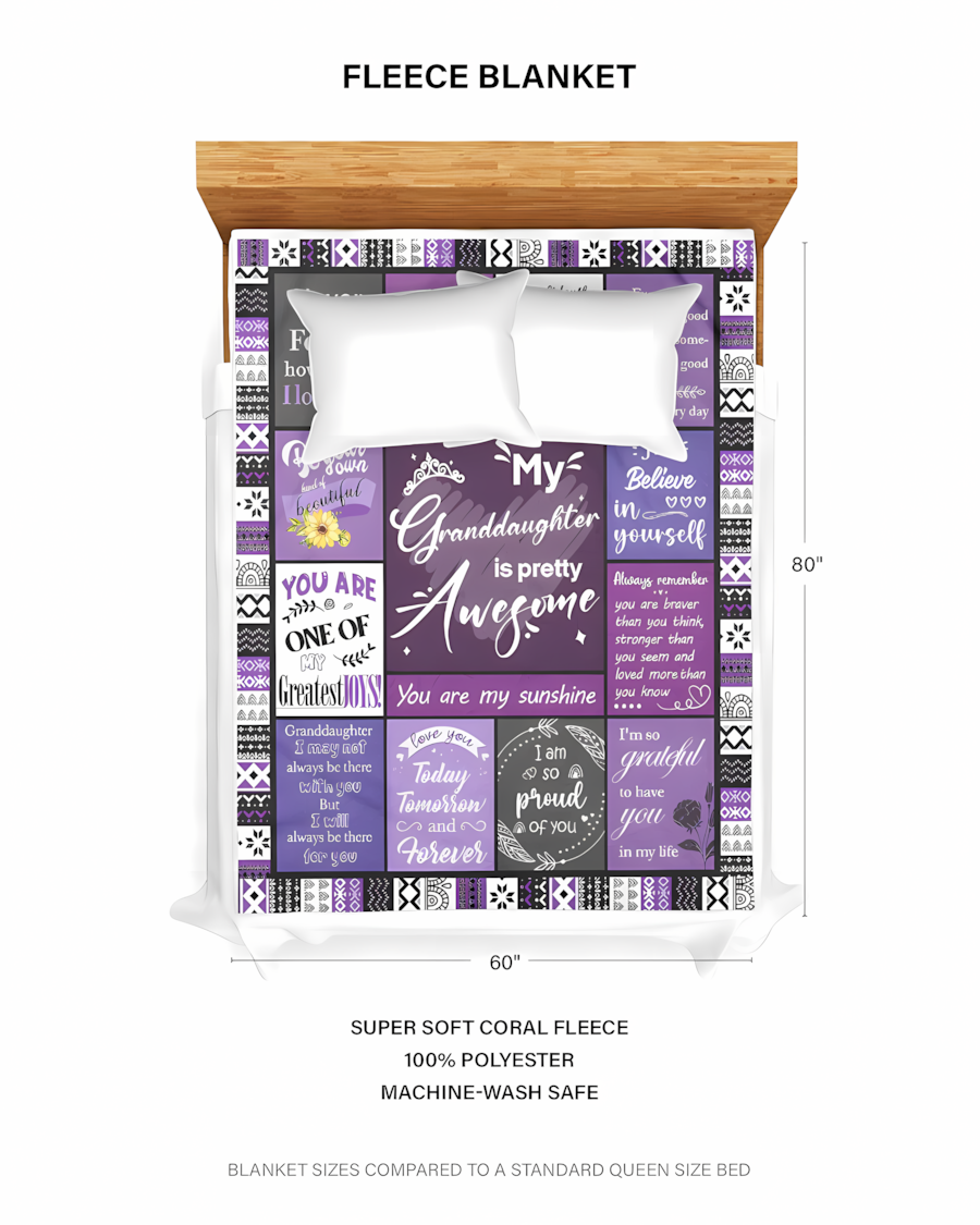 Special Gift For Your Granddaugher Blanket - From Grandma (SKUB11-BLK-03)