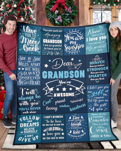 Special Gift For Your Grandson Blanket - From Grandma (SKU2607-228)