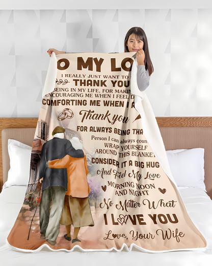 Special Gift For Your Husband Blanket - From Wife (SKU2606-284)