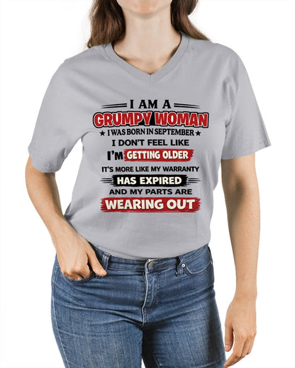 SNOW09 - Funny Grumpy Woman Shirt Born in September – Birthday Gift Idea - FMA (SKU2602-177-09)